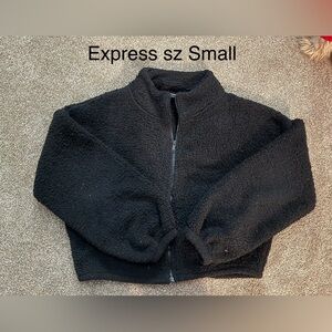 Express Black Sherpa\Fleece Cropped Jacket Sz S. It’s def a bit pilly